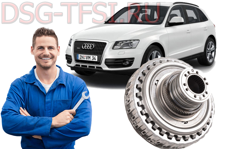 Zamena sceplenia dsg dl501 audi Q5 v Pitere na dilerskom oborudovanii 