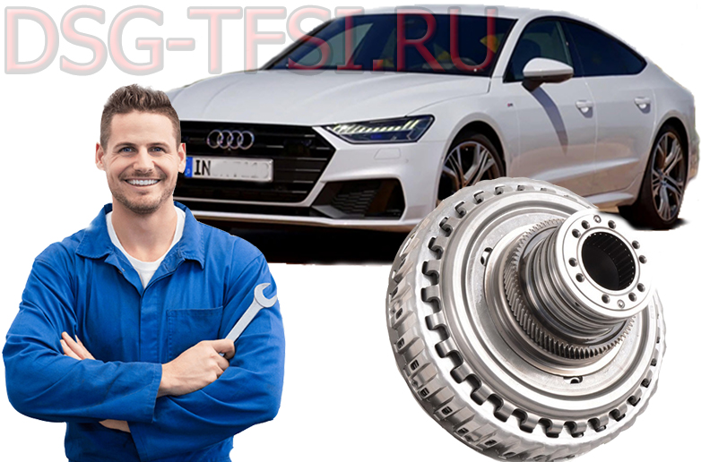 Zamena sceplenia dsg dl501 audi a7 po dilerskoi tehnologii v Spb nedorogo