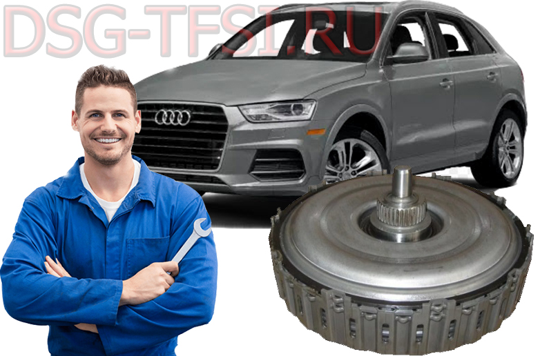 Zamena sceplenia dsg dq500 audi Q3 v spb s ispolzovaniem dilerskogo oborudovania